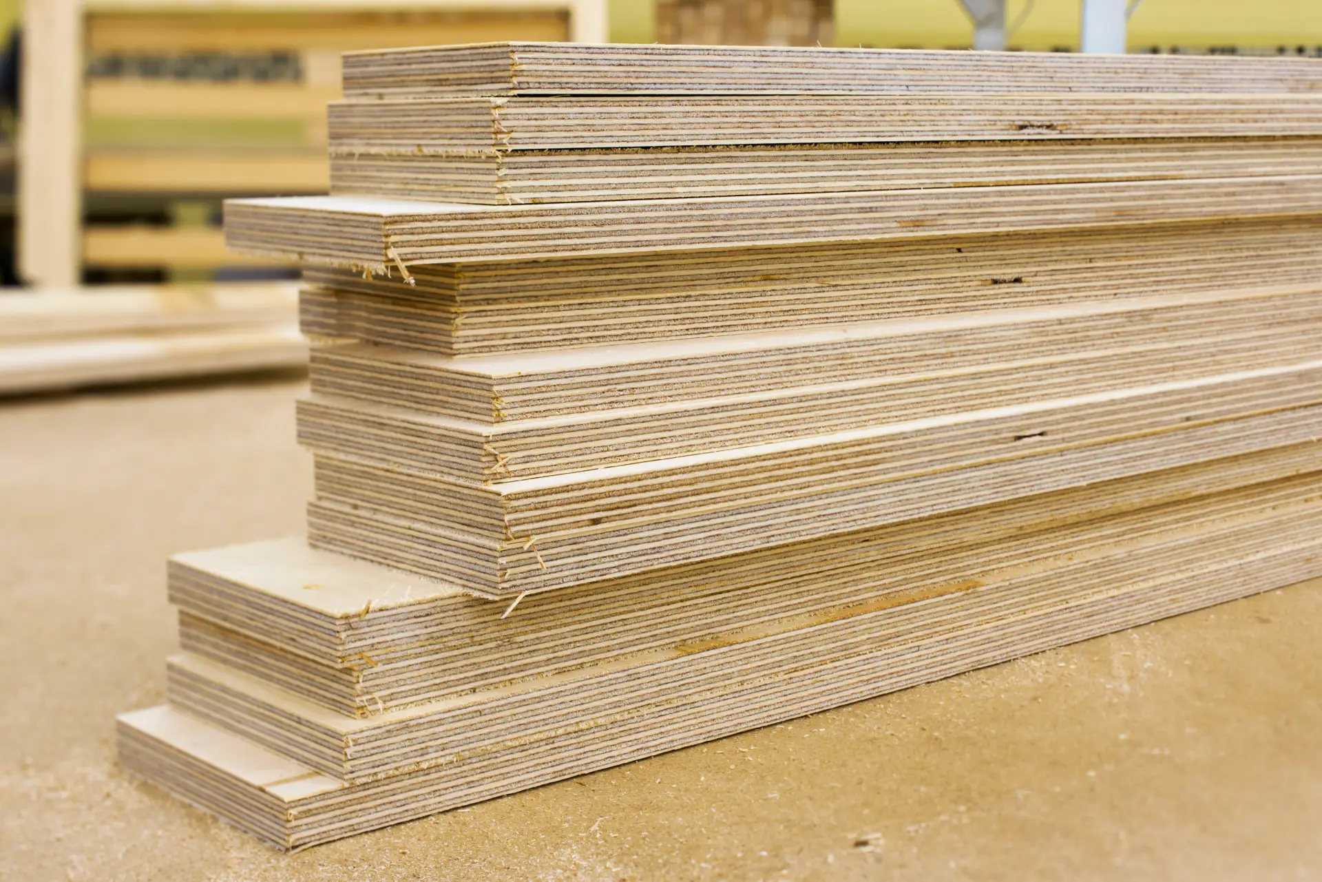particle boards manufactured and shaped at BPRD Plywood